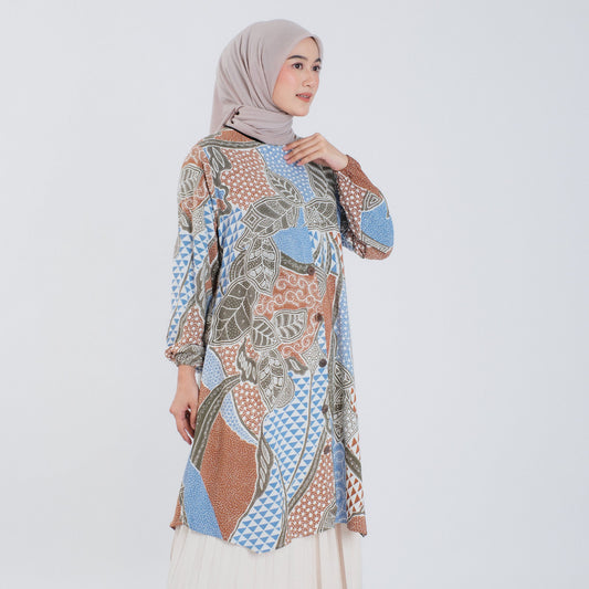 Atasan Batik Wanita Tunik Rayon Surya Teja Pekalongan TS-8
