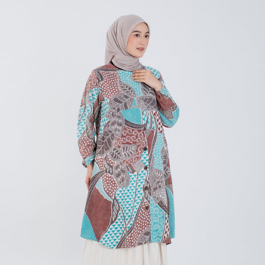 Atasan Batik Wanita Tunik Rayon Surya Teja Pekalongan TS-7