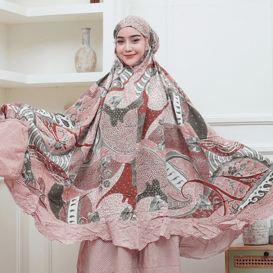 Mukena Batik Rayon Premium Adem Halus Lembut Surya Teja Pekalongan MWA-7