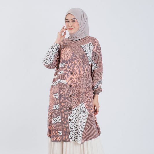 Atasan Batik Wanita Tunik Rayon Surya Teja Pekalongan TS-2