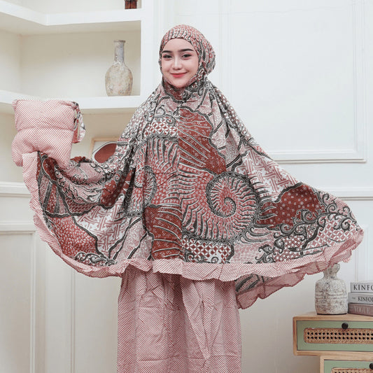 Mukena Batik Rayon Premium Adem Halus Lembut Surya Teja Pekalongan MWA-8