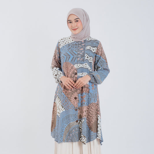 Atasan Batik Wanita Tunik Rayon Surya Teja Pekalongan TS-4