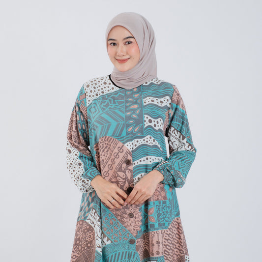 Atasan Batik Wanita Tunik Rayon Surya Teja Pekalongan TS-3
