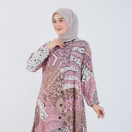 Atasan Batik Wanita Tunik Modern Rayon Premium Surya Teja Pekalongan TS-1