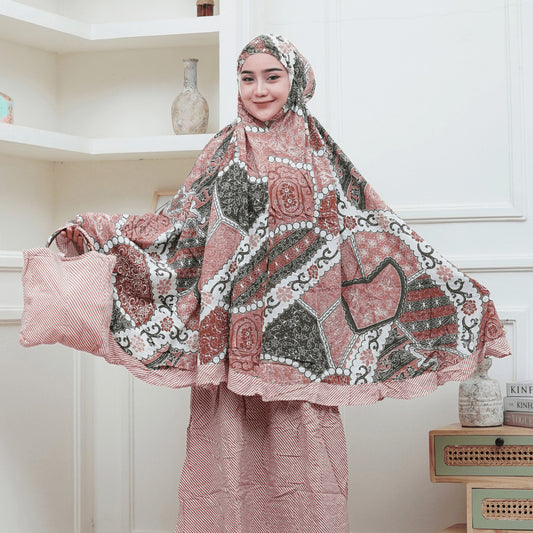 Mukena Batik Rayon Premium Adem Halus Lembut Surya Teja Pekalongan MWA-10