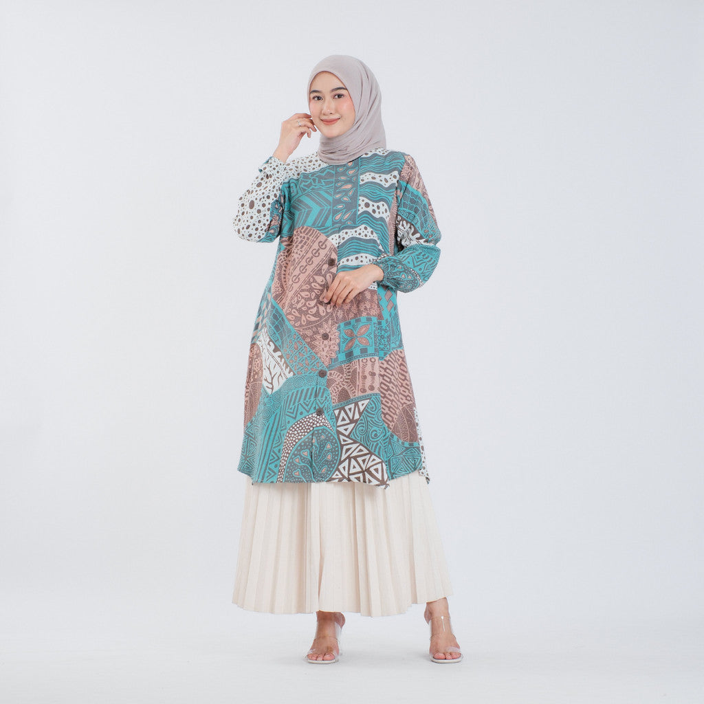 Atasan Batik Wanita Tunik Rayon Surya Teja Pekalongan TS-3