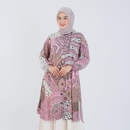 Atasan Batik Wanita Tunik Modern Rayon Premium Surya Teja Pekalongan TS-1